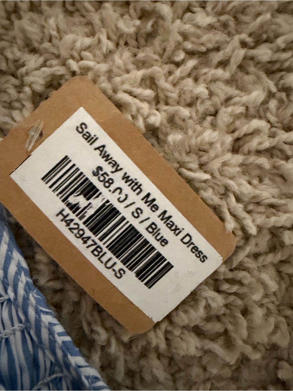 Vestique Blue & White Striped Tie-Back Maxi Dress - Picture 5 of 6